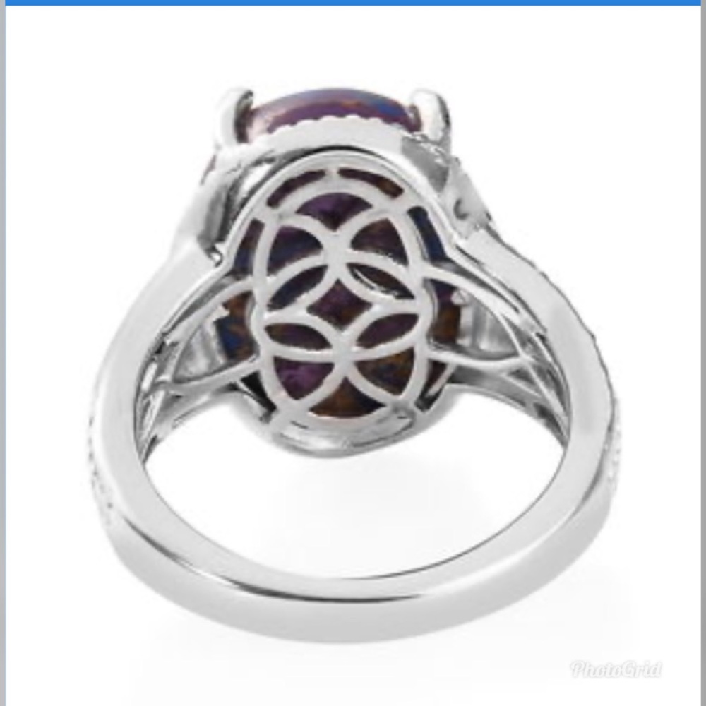Mojave Purple Turquoise Ring Platinum Bond Brass - Picture 4 of 9